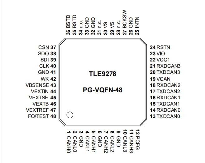 Infineon Technologies TLE9278BQXV33 Multi-CAN-System-Basischip